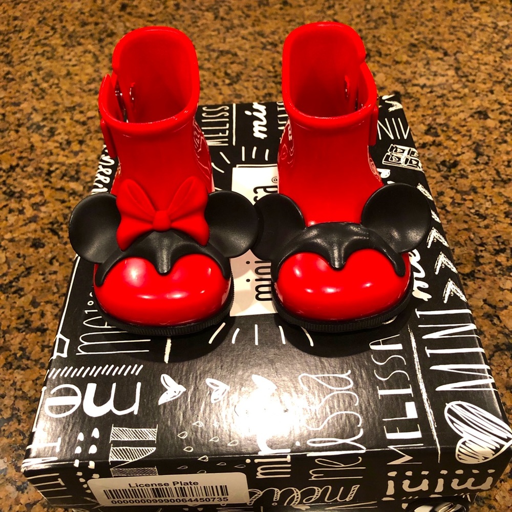 Mini Melissa Sugar Rain Minnie & Mickey PVC Boots